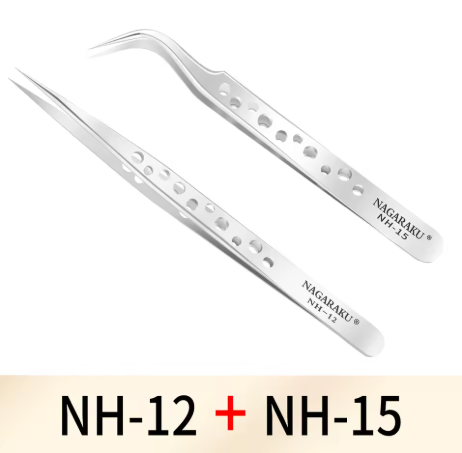 NAGARAKU Pinça de extensão de cílios de aço inoxidável conjunto
