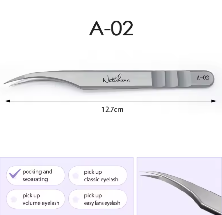 Natuhana pinças de extensões de pestanas para lash de aço inoxidável