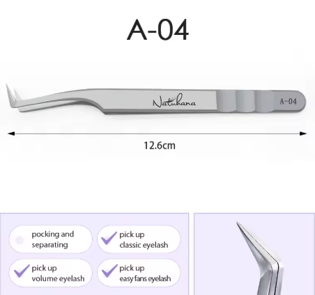 Natuhana pinças de extensões de pestanas para lash de aço inoxidável