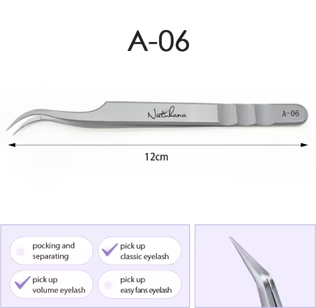 Natuhana pinças de extensões de pestanas para lash de aço inoxidável