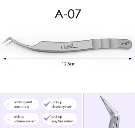Natuhana pinças de extensões de pestanas para lash de aço inoxidável
