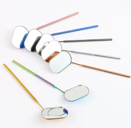 Lash espelho para extenção de pestanas, aço inoxidável